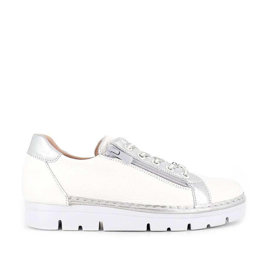 JACKIE JS-2001 - WHITE SILVER LEATHER