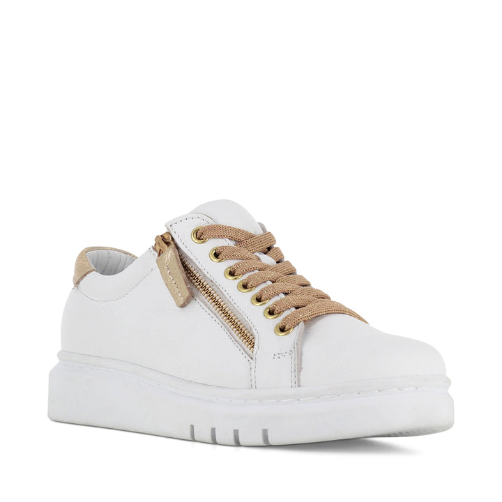 TATTER FRESH - WHITE/GOLD LEATHER
