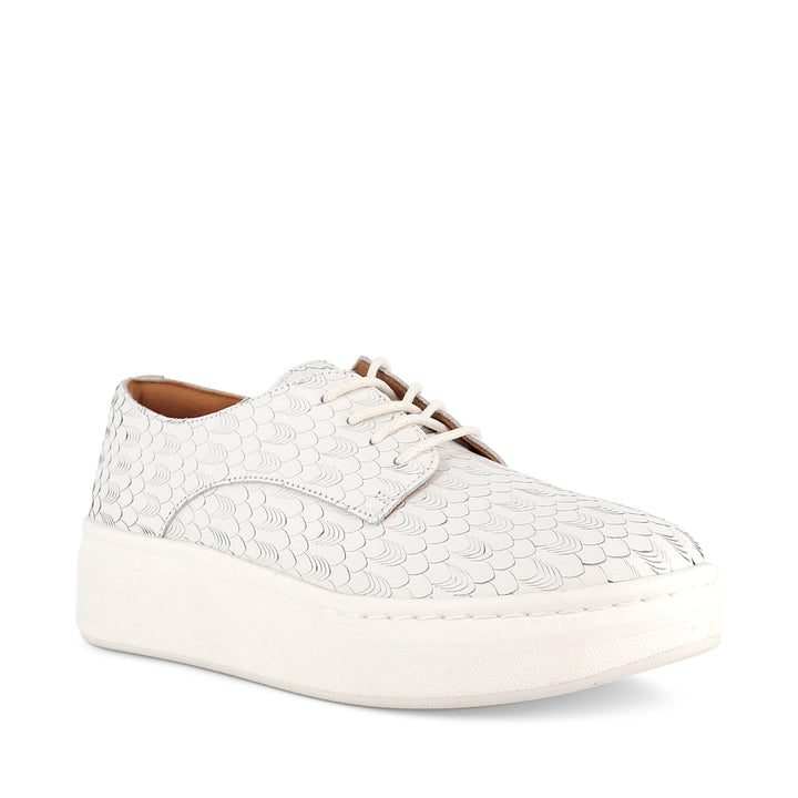 DERBY CITY LACEUP - WHITE GEO LEATHER