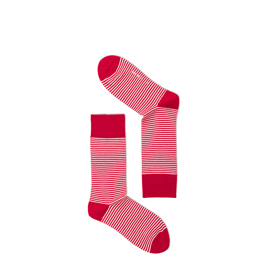PIN STRIPE SOCKS - RED AND WHITE PIN STRIPE
