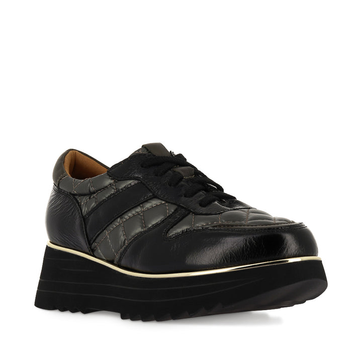 HELENA - BLACK PATENT / KHAKI NYLON