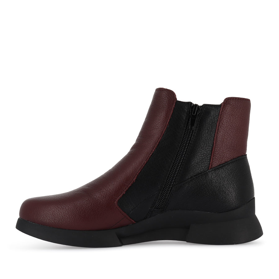 JUNIOR - BORDO BLACK LEATHER