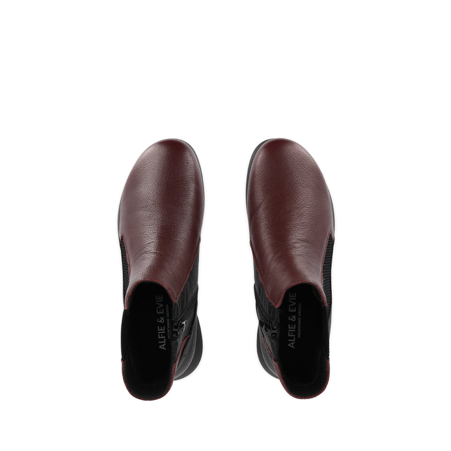 JUNIOR - BORDO BLACK LEATHER