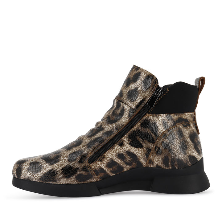 JUSTICE - CRACKED LEOPARD LEATHER BLACK COMBINATION