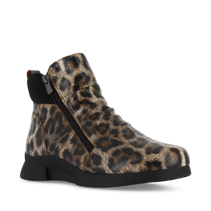 JUSTICE - CRACKED LEOPARD LEATHER BLACK COMBINATION