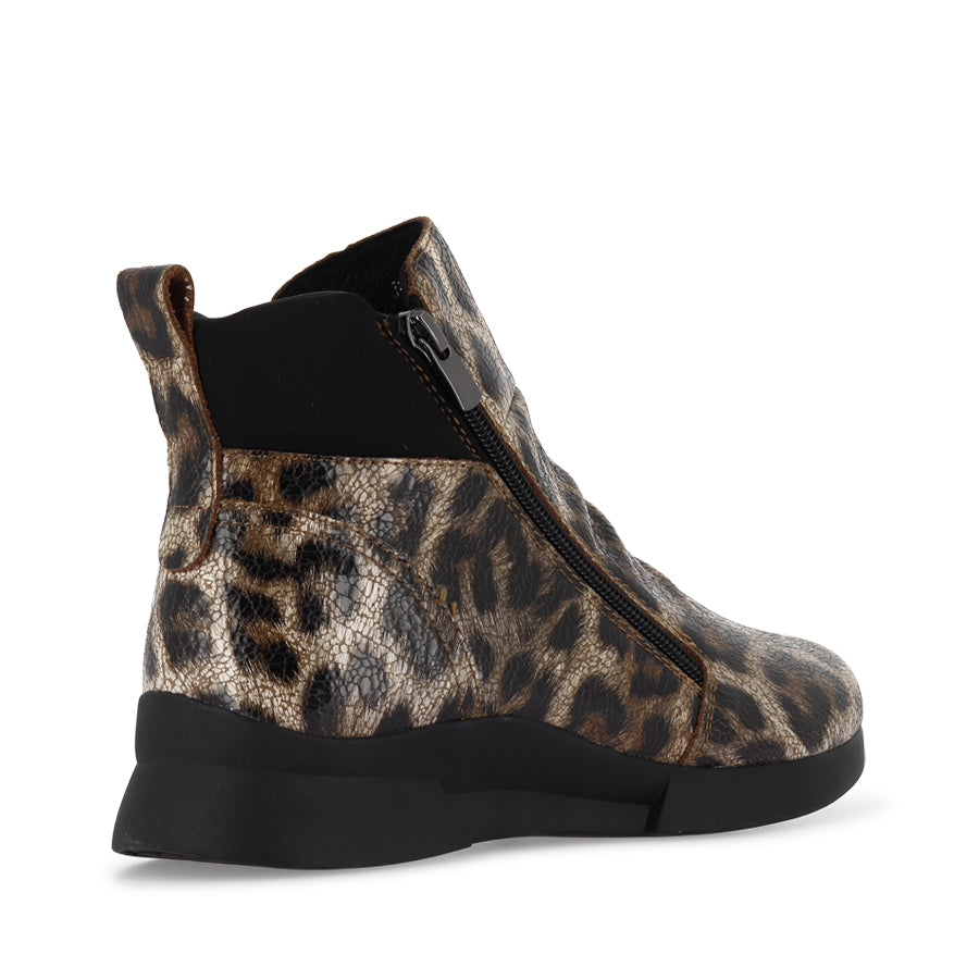 JUSTICE - CRACKED LEOPARD LEATHER BLACK COMBINATION