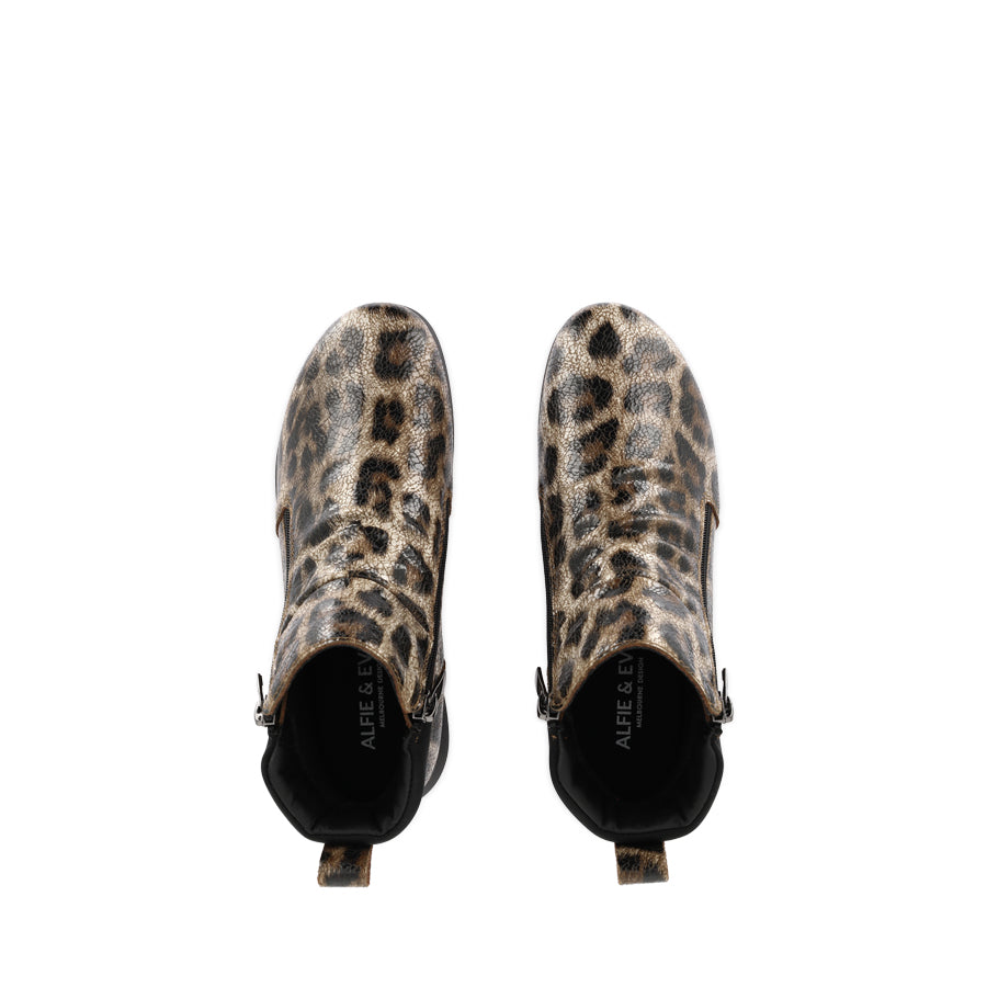 JUSTICE - CRACKED LEOPARD LEATHER BLACK COMBINATION