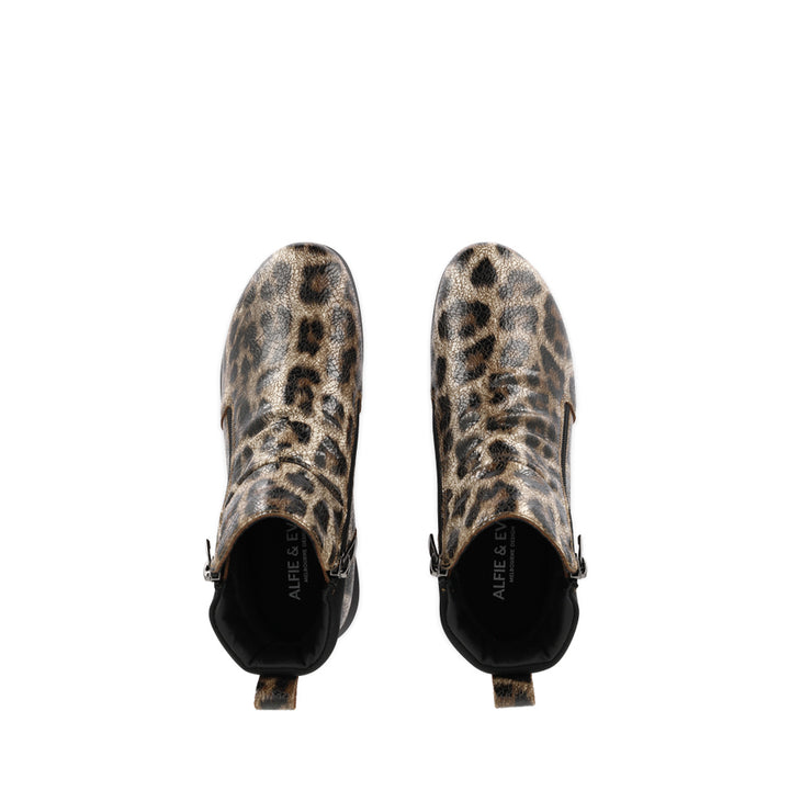 JUSTICE - CRACKED LEOPARD LEATHER BLACK COMBINATION