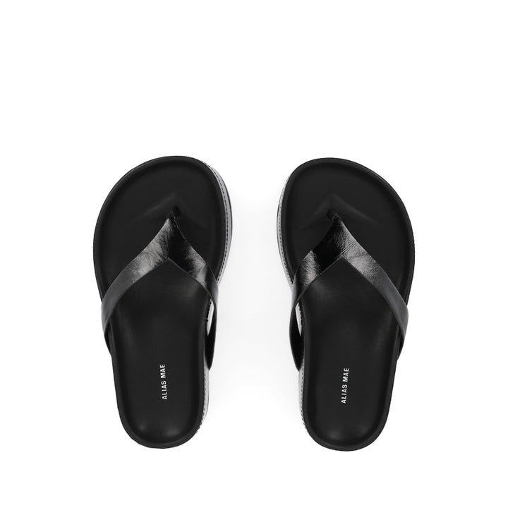 AKIKO - BLACK OILY CRINKLE LEATHER