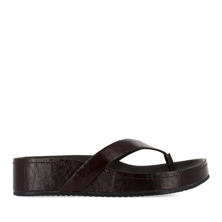 AKIKO - CHOC OILY CRINKLE LEATHER