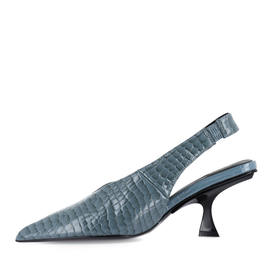 FRANKIE - DENIM PATENT CROC