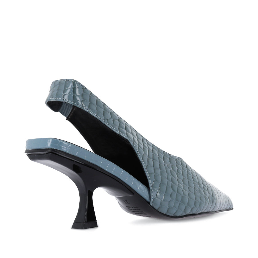 FRANKIE - DENIM PATENT CROC