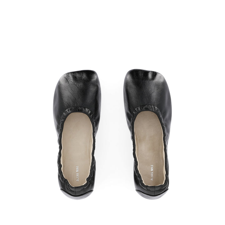 THERESA - BLACK OILY CRINKLE LEATHER