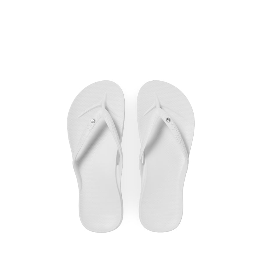 ARCH SUPPORT THONGS - WHITE CRYSTAL