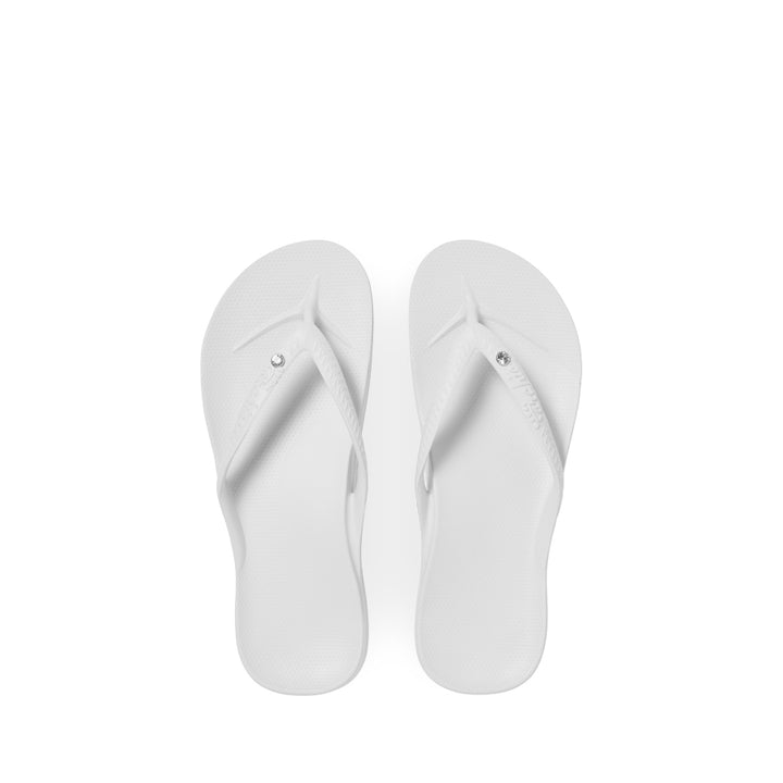 ARCH SUPPORT THONGS - WHITE CRYSTAL