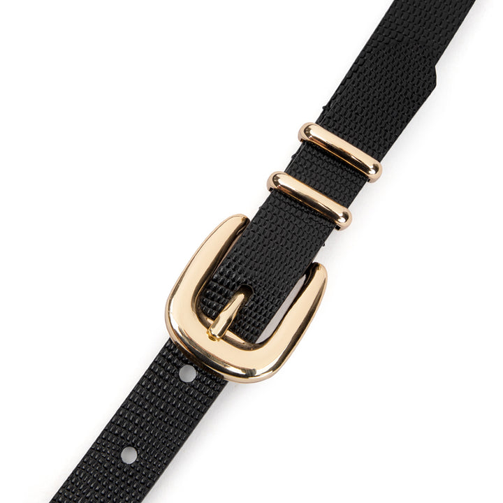 ADELE BELT - BLACK LIZARD LEATHER