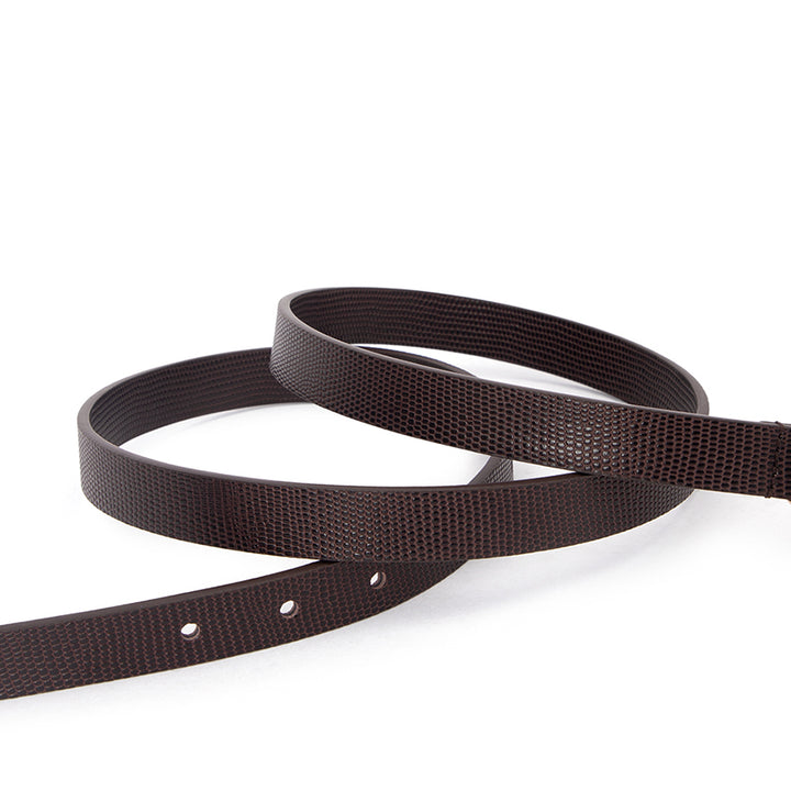 ADELE BELT - CHOCOLATE LIZARD LEATHER