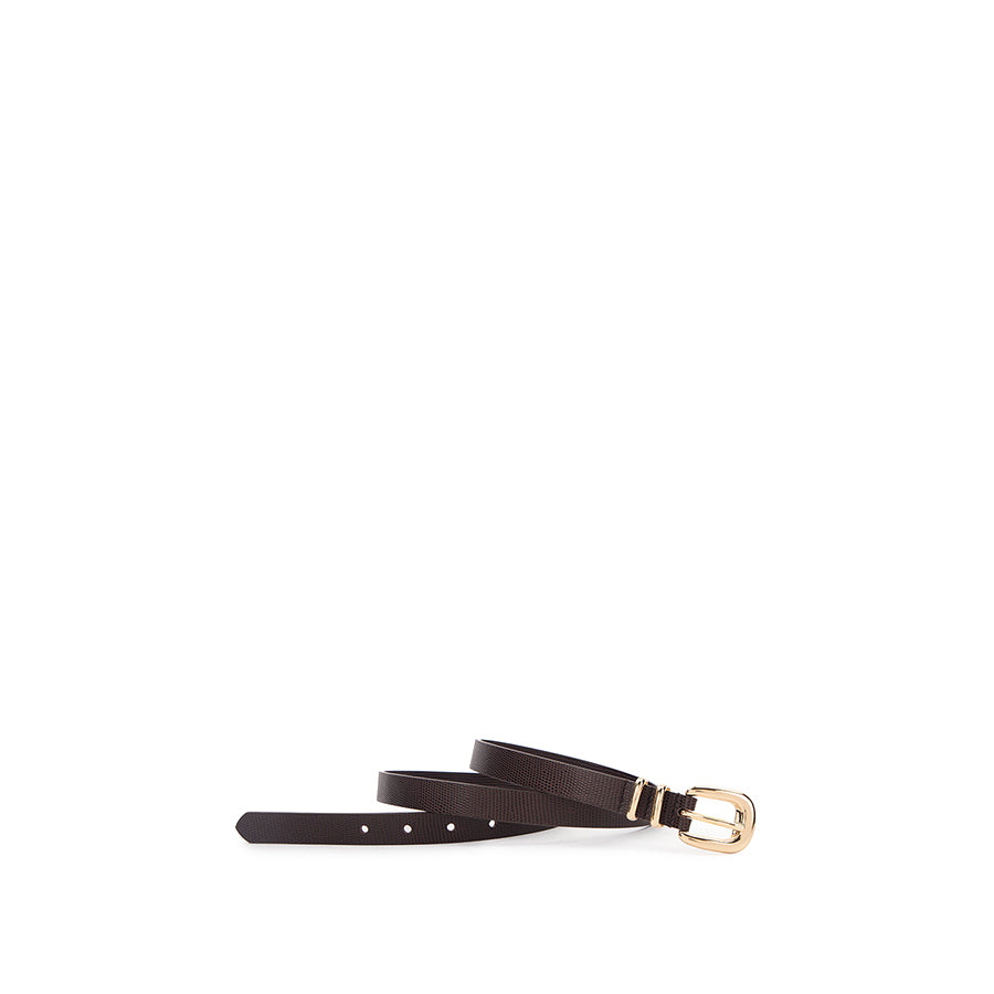 ADELE BELT - CHOCOLATE LIZARD LEATHER