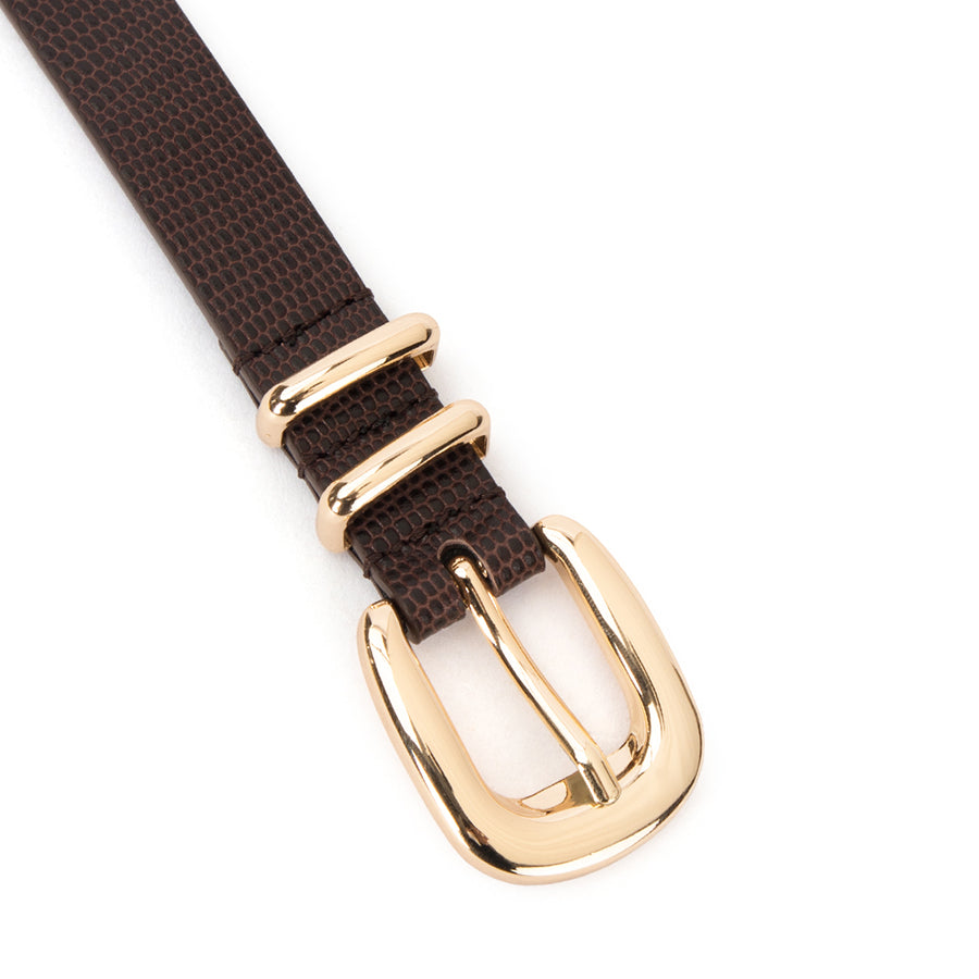 ADELE BELT - CHOCOLATE LIZARD LEATHER