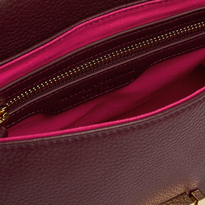 PAYTON HANDBAG - BURGUNDY PEBBLE LEATHER
