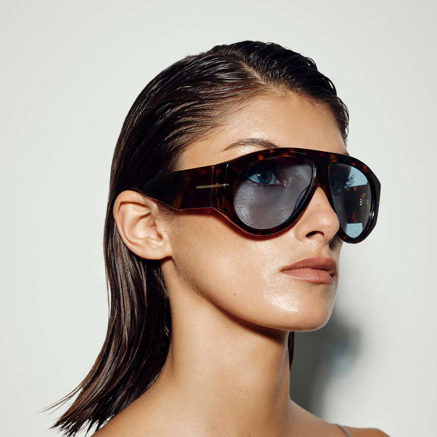 THE AMELIA - LIGHT HAVANA TORT-BLUE