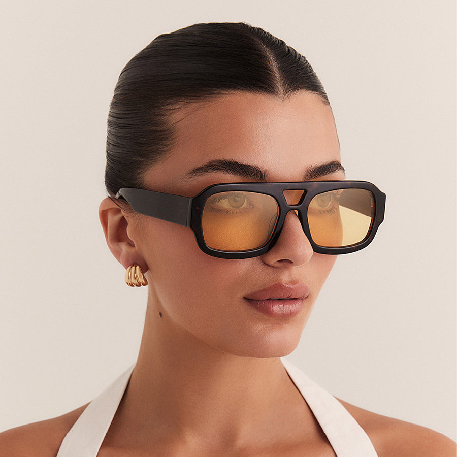 THE SUKI - DARK HAVANA TORT-YELLOW