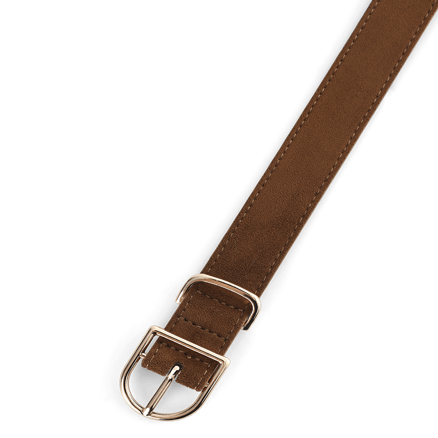 CYLLA BELT - TAN SUEDE-GOLD