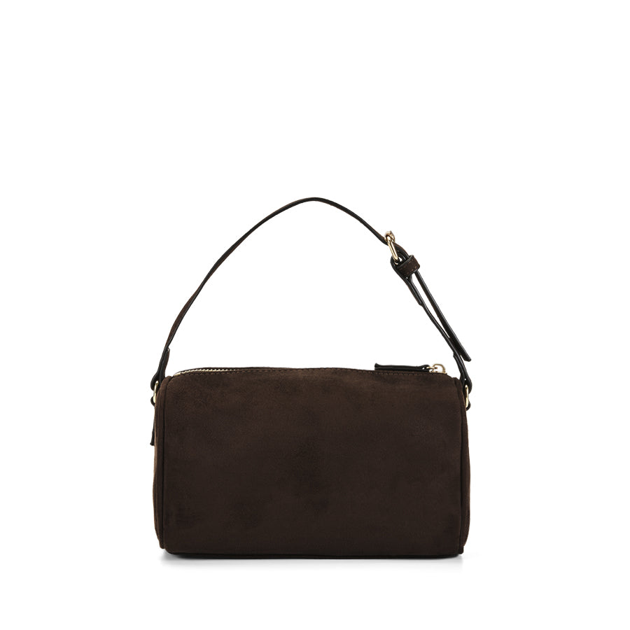 DONNA HANDLE BAG - DARK CACAO SUEDE