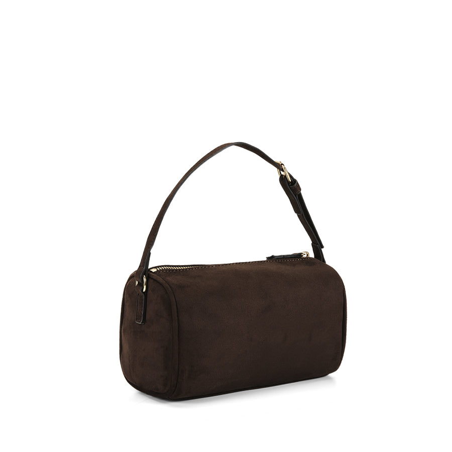 DONNA HANDLE BAG - DARK CACAO SUEDE