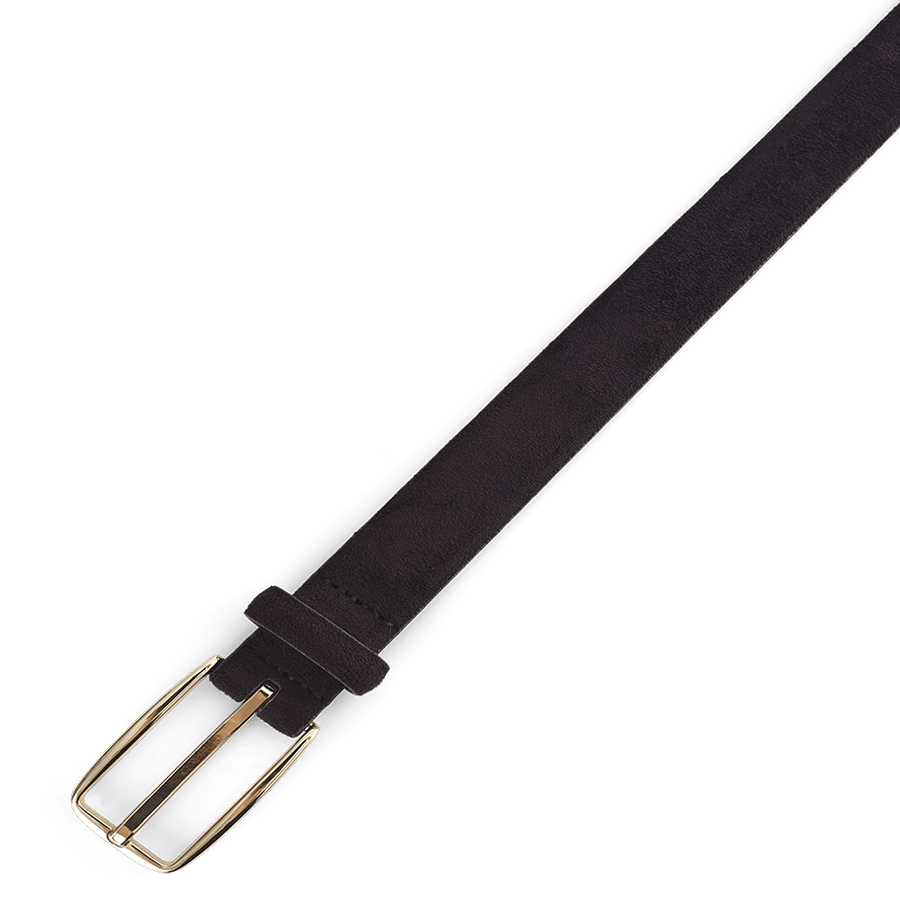 HELENA BELT - DARK CHOCOLATE SUEDE-GOLD
