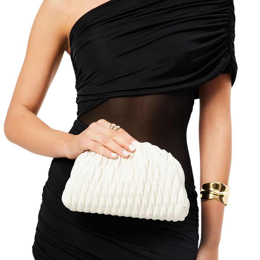 LACEY CLUTCH BAG - BONE