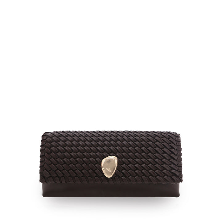 LEILAH CLUTCH BAG - CHOCOLATE