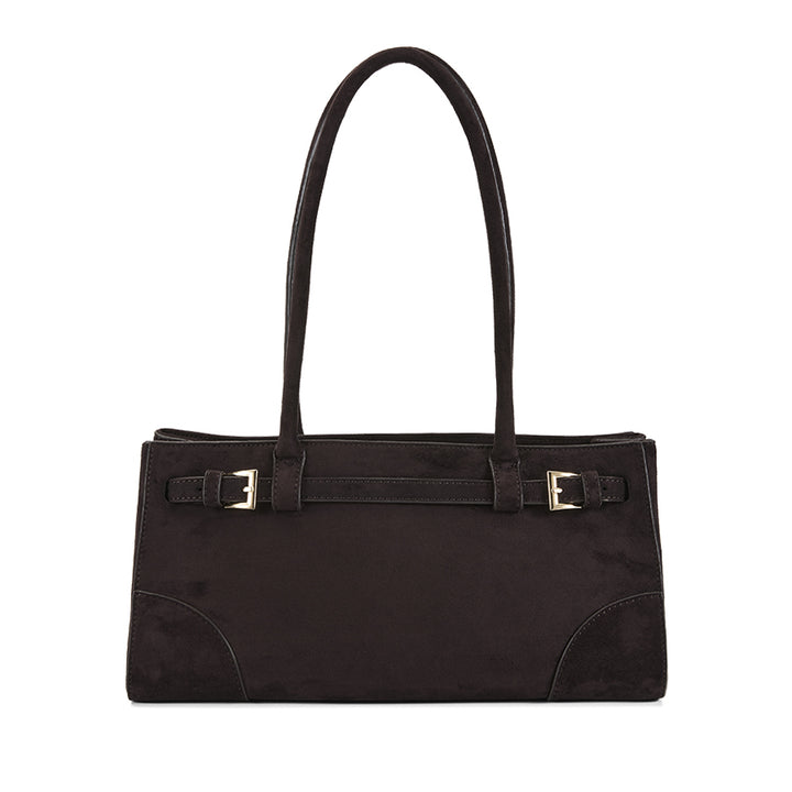 NADIA SHOULDER BAG - DARK CHOCOLATE SUEDE