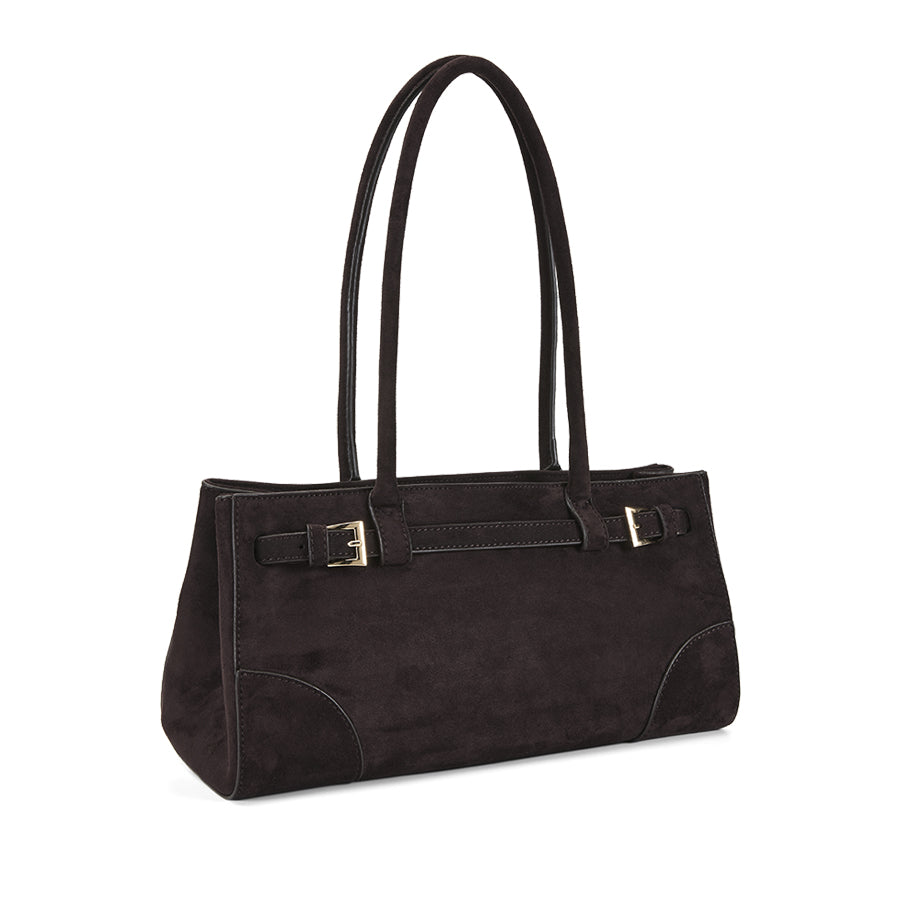 NADIA SHOULDER BAG - DARK CHOCOLATE SUEDE