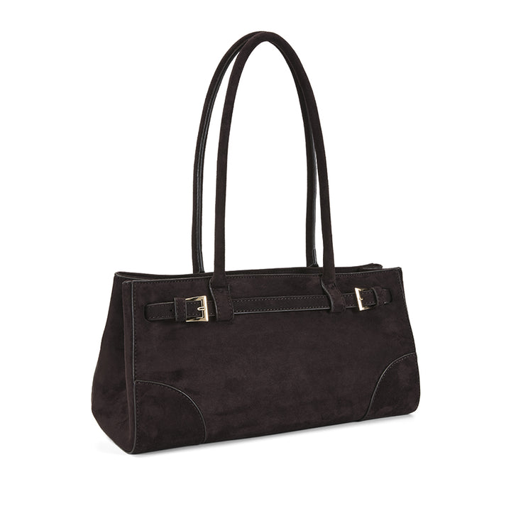 NADIA SHOULDER BAG - DARK CHOCOLATE SUEDE