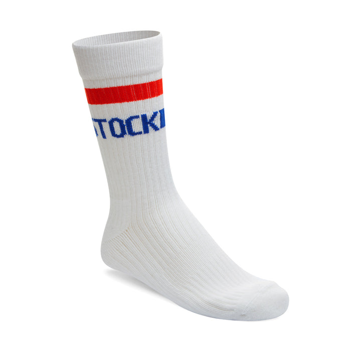 COTTON TENNIS SOCK - WHITE/RED/BLUE