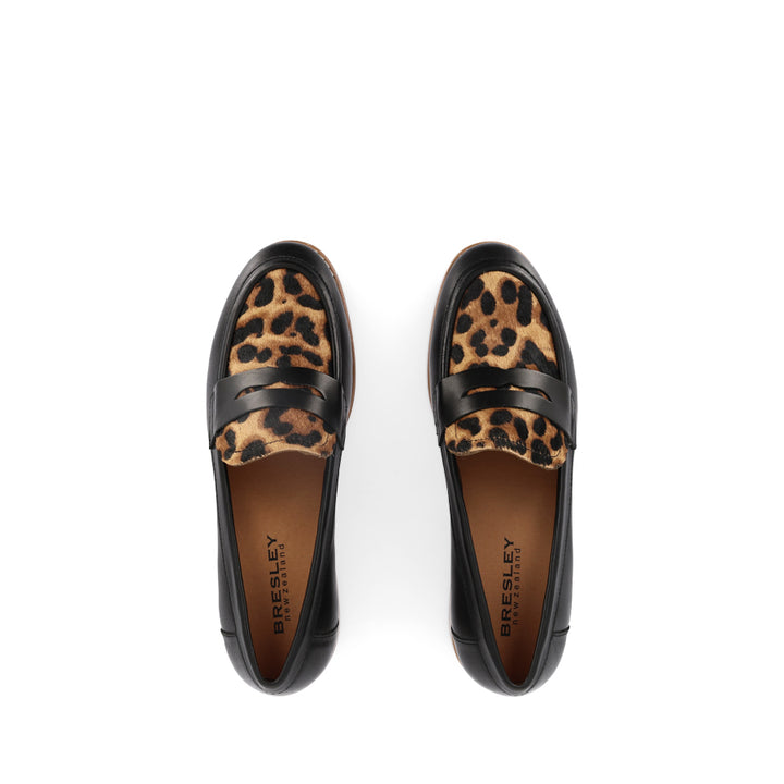 ANGIE - BLACK/LEOPARD LEATHER