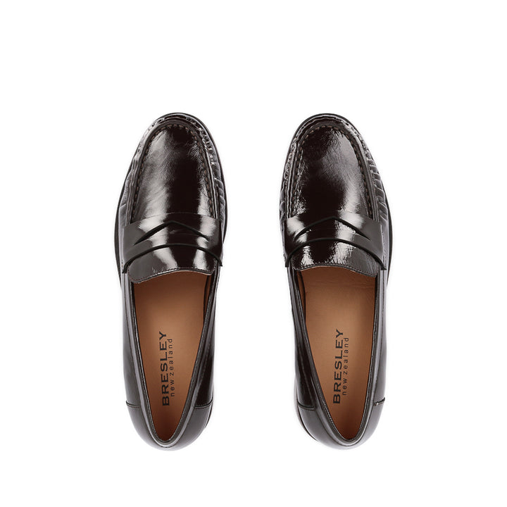 ASHA - COFFEE PATENT LEATHER
