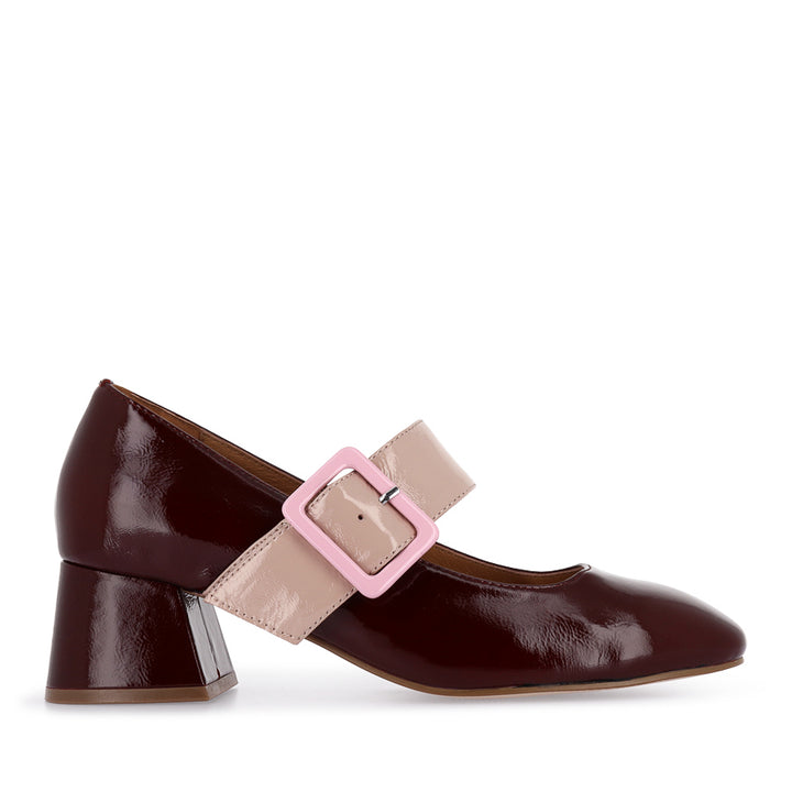 PAGODA - WINE PATENT NUDE LEATHER