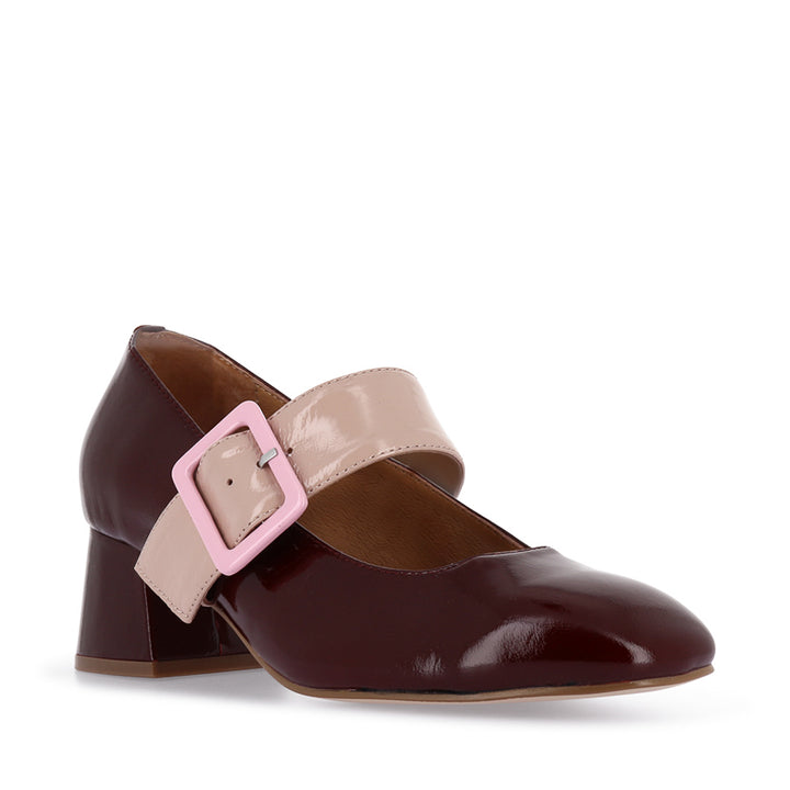 PAGODA - WINE PATENT NUDE LEATHER