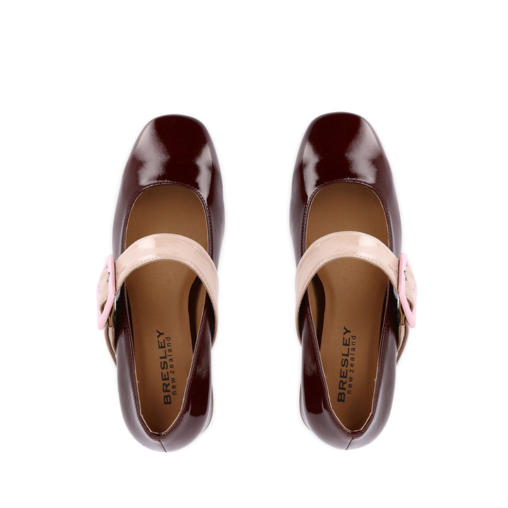PAGODA - WINE PATENT NUDE LEATHER