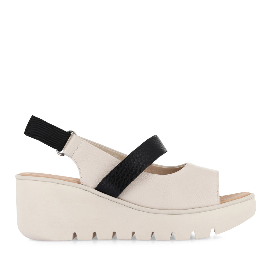 POLLEN - BONE BLACK LEATHER