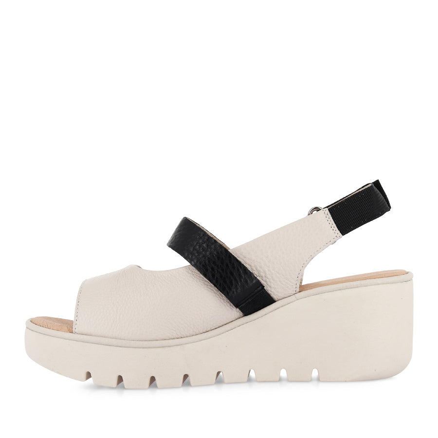 POLLEN - BONE BLACK LEATHER