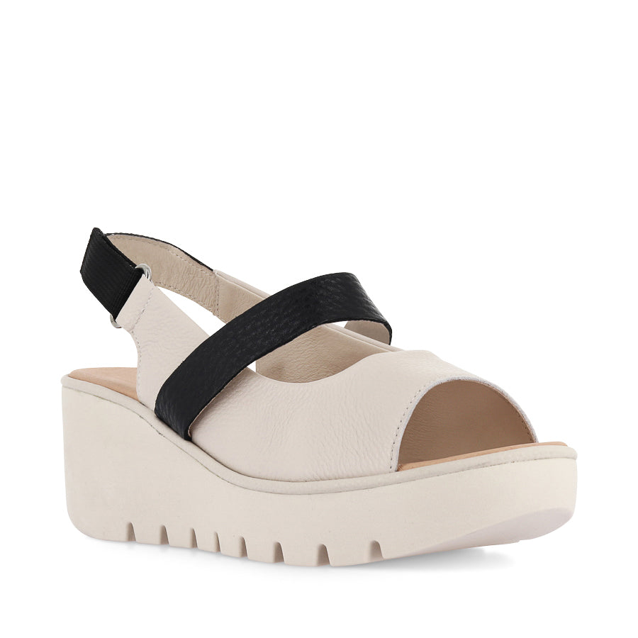 POLLEN - BONE BLACK LEATHER