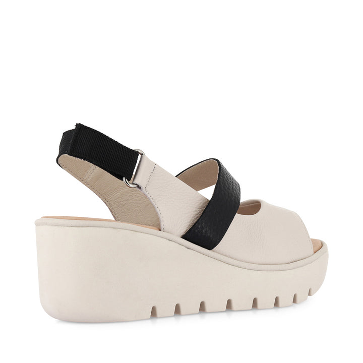 POLLEN - BONE BLACK LEATHER