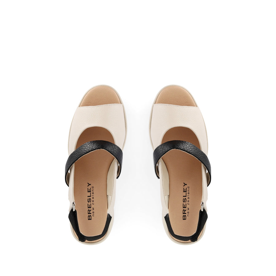 POLLEN - BONE BLACK LEATHER