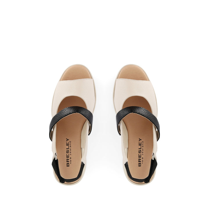 POLLEN - BONE BLACK LEATHER