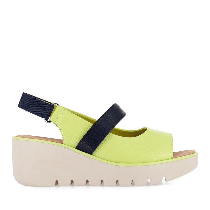 POLLEN - LIME NAVY LEATHER
