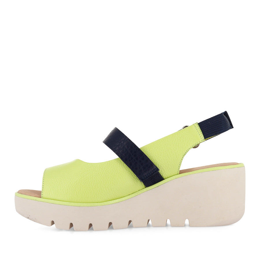POLLEN - LIME NAVY LEATHER