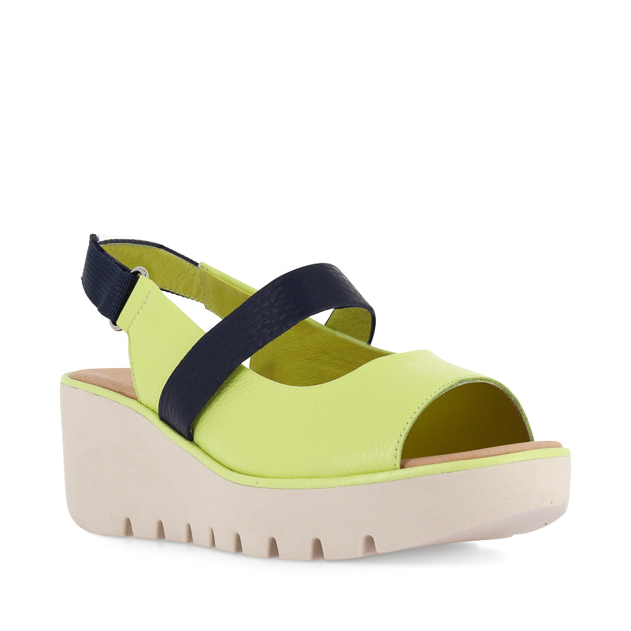 POLLEN - LIME NAVY LEATHER
